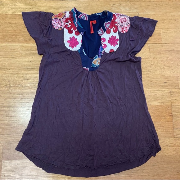 Anthropologie Tops - One September Floral Embroidered Top
